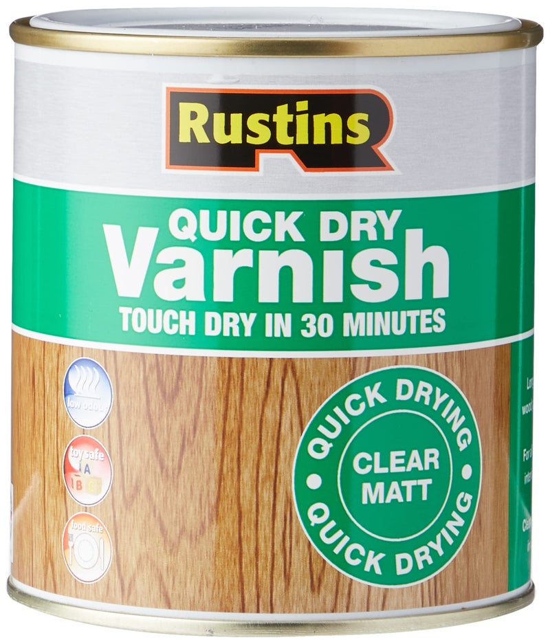 Rustins ورنيش رستينز سريع الجفاف، شفاف غير لامع، 500 مل - Image 1